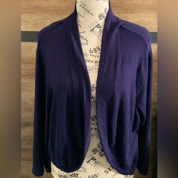 Navy Plus Size Eliza Shrug Sweater - Picture 2 of 5